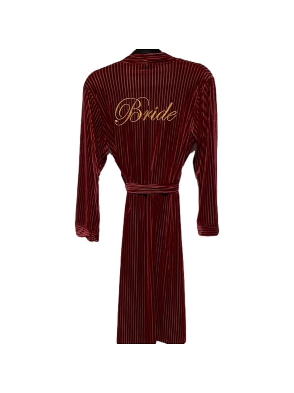 Boutique Velvet Robe Burgundy Embroidered Women Medium Bride Bachelorette Gift
